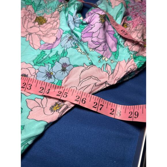 Boston Properfloral flowy blouse womens medium boho prairie peasant bohemian - Picture 7 of 9